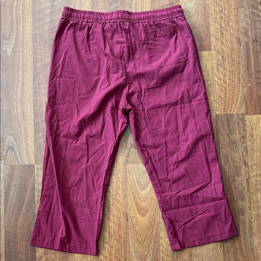 2 new Amazon Burgundy and Tan Drawstring Pants - Picture 11 of 16